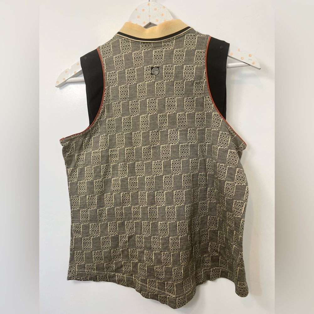 Jamie Sadock knit Checkered Sleeveless golf Polo size M - Picture 4 of 11